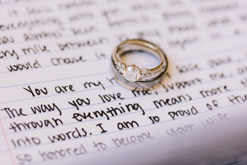 diamond ring on love letters